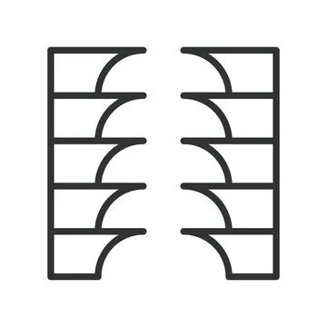Vertical curved grid, icon in line design. vertical, curved, grid, geometric Illustrazione stock