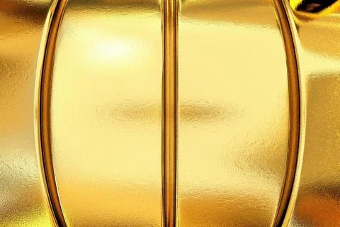 Vertical curved line pattern on golden metallic surface. Reflective and lux.. Illustrazione stock