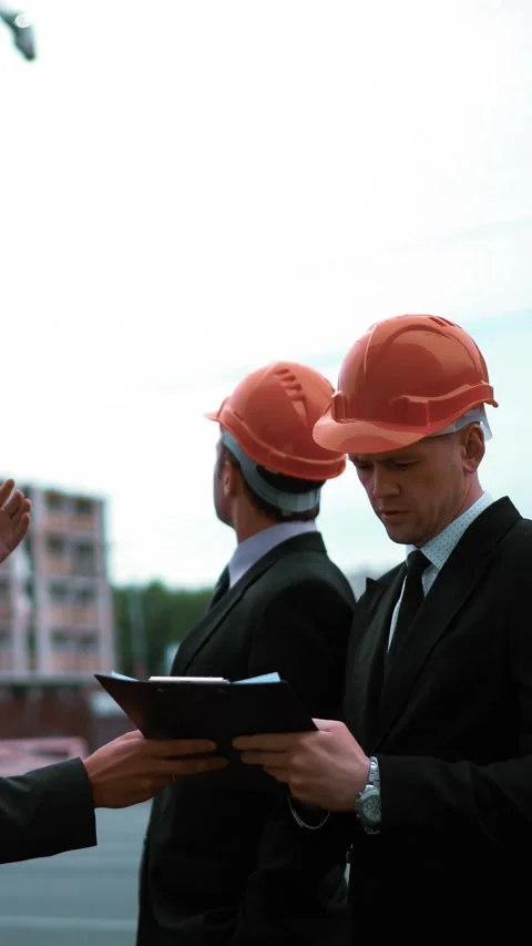Vertical of Customers sign architect project on text pad Stock Footage 305515922