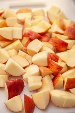 Vertical cut up apples Stock Photos