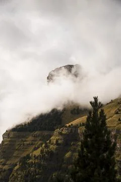 Vertical cut mountain slopes Stock Photos