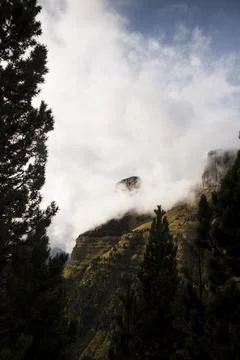 Vertical cut mountain slopes Stock Photos