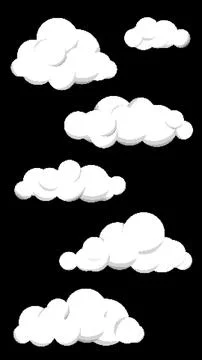 Vertical Cute 8bit Retro Game Style Cloud Illustration Stock Illustration