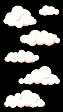 Vertical Cute 8bit Retro Game Style Cloud Illustration Stock Illustration