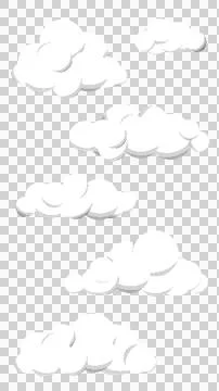 Vertical Cute 8bit Retro Game Style Cloud Illustration Stock Illustration