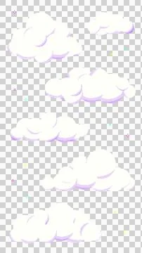 Vertical Cute 8bit Retro Game Style Cloud Illustration Transparent Background Stock Illustration