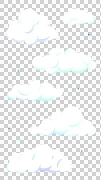 Vertical Cute 8bit Retro Game Style Cloud Illustration Transparent Background Stock Illustration