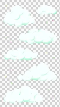 Vertical Cute 8bit Retro Game Style Cloud Illustration Transparent Background Stock Illustration
