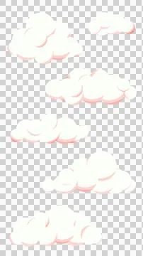 Vertical Cute 8bit Retro Game Style Cloud Illustration Stock Illustration