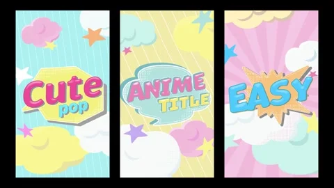 Vertical Cute Anime Title Stock After Effects