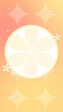 Vertical Cute Citrus Frame Wallpaper with Yellow Orange Gradient Stock Illustration