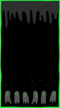 Vertical Cute Halloween Ghost Background Wallpaper (Green, Black) Иллюстрация
