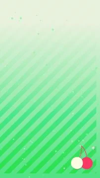Vertical Cute Melon Soda Stripe Wallpaper with Cherry Design Stock Illustration