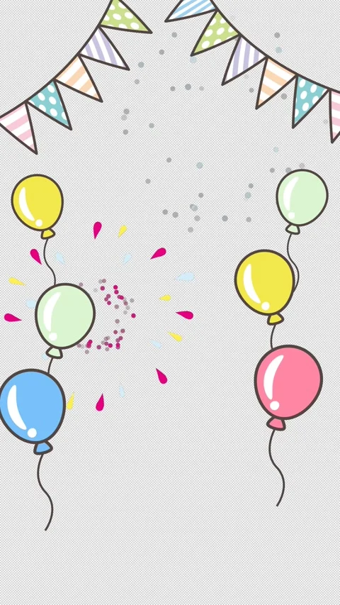 Vertical Cute Party Frame Animation with Alpha Channel for Mobile Stock Footage 335509281