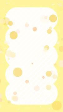 Vertical cute polka dots striped frame background yellow Stock Illustration