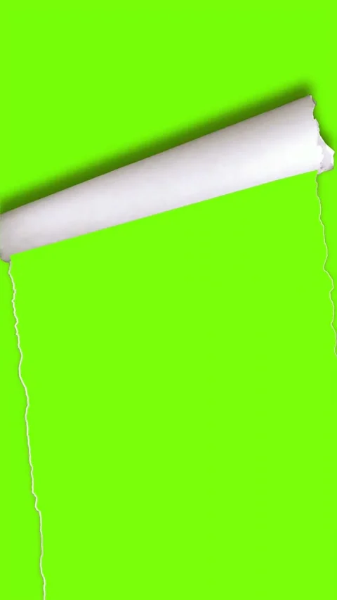 Vertical cutting paper animated realistic video transition green screen Stock Footage 300023795