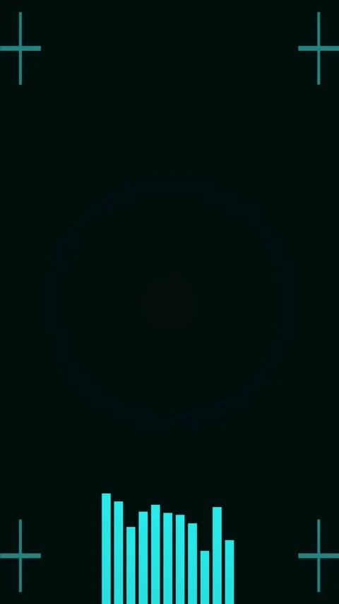 Vertical Cyan HUD Data Bars Futuristic Interface Loop 2 Stock Footage 339135242