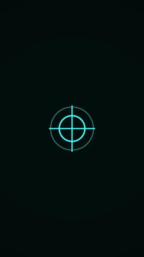 Vertical Cyan HUD Target Reticle Futuristic Interface Loop 動画素材 339135245