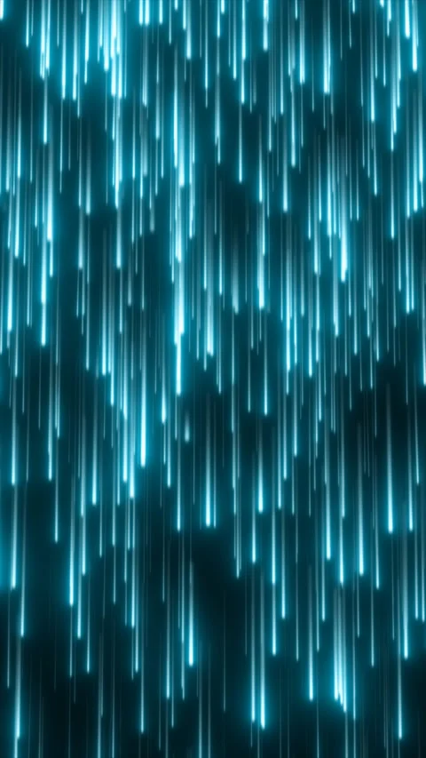 Vertical cyan light streaks fall like digital rain, creating a futuristic t.. Stock Footage 336176703
