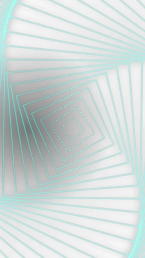Vertical Cyan Square Vortex on Light Grey Motion Loop Vídeo Stock 348648885