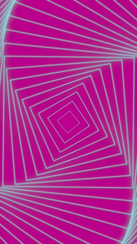 Vertical Cyan Square Vortex on Magenta Neon Motion Loop Vídeo Stock 348618773