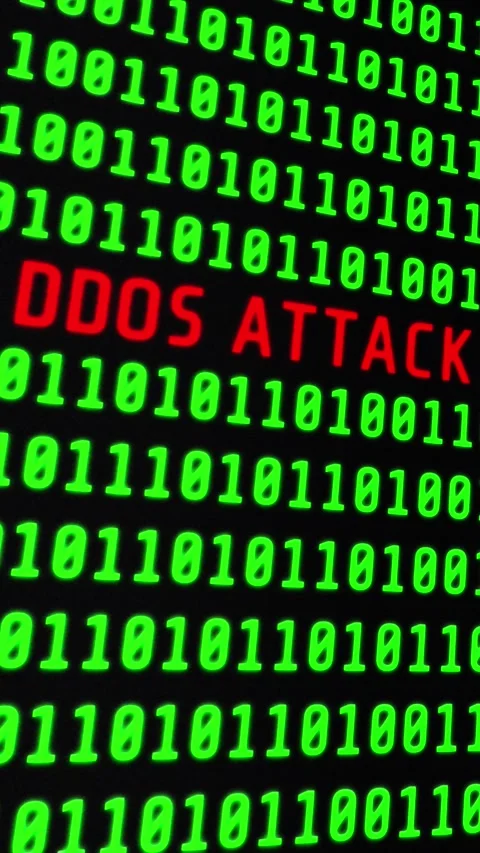 Vertical Cyber Attack Screen Background Animation 库存影片 337287956