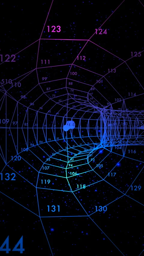 Vertical Cyber Space Wireframe Tunnel for Tech Explainers and Gaming Visuals Stock Footage 336624222