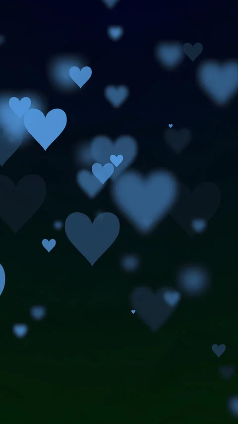 Vertical Dark Blue Hearts Loop Love 库存影片 328376575