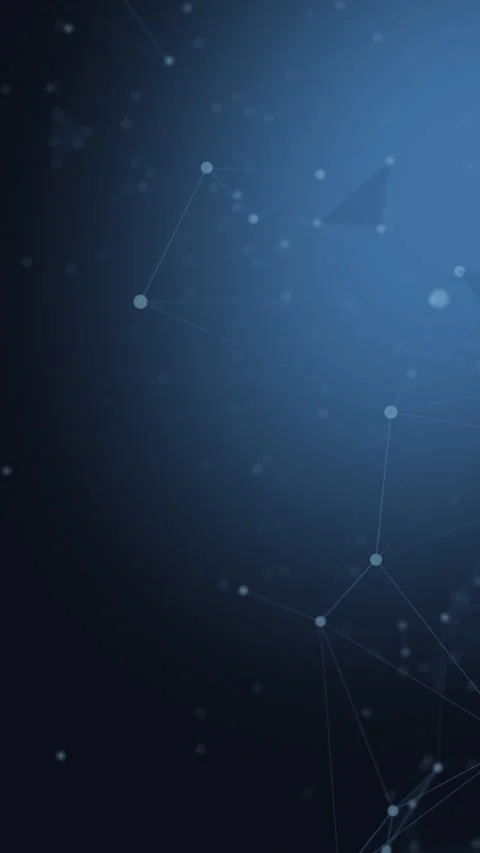 Vertical dark blue plexus network animation for mobile tech backgrounds Stock Footage 344307794