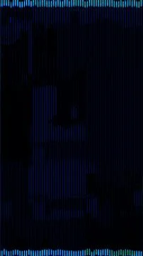 Vertical dark digital scanline overlay with blue cyber glitch blocks, techn.. Illustrazione stock