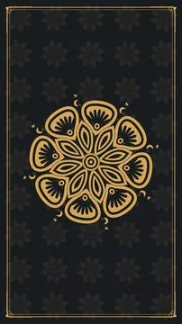 Vertical dark ornamental composition with a repeating muted floral pattern,.. Stock Illustration
