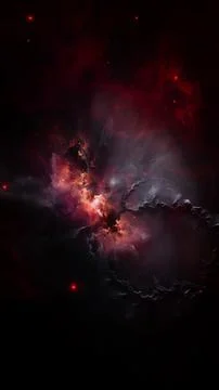 Vertical Dark Science Fiction Deep Space Nebula with White Dwarf Supernova Star Stockillustratie