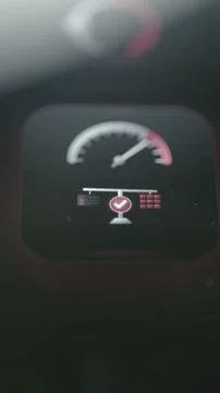 Vertical dashboard combines a performance gauge with balanced server Fotos Stock
