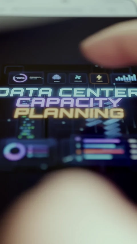 Vertical Data Center Capacity Planning Mobile Screen Stock Footage 341872077