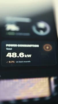 Vertical Data Center Power Consumption Analytics Stock Photos