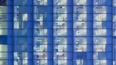 Vertical day to night timelapse of modern office block Video stock 106907330