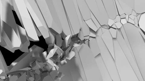 Vertical debris breaking wall with cracks monochromatic texture picture Stock Illustration