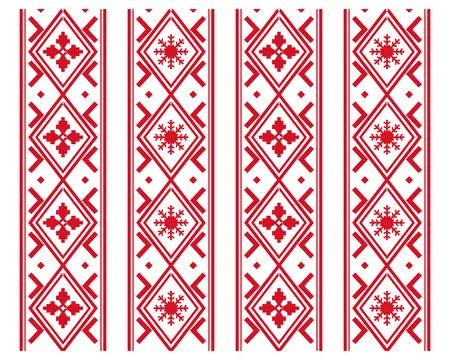 A vertical decorative strip features alternating diamonds, snowflakes, and .. 스톡 일러스트