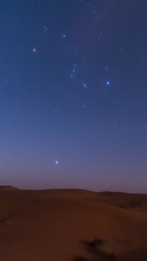 Vertical Desert Starry Night Sky Milky Way Galaxy Motion Timelapse Stock Footage 327672357