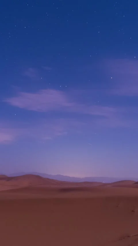 Vertical Desert Starry Night Sky Milky Way Galaxy Motion Timelapse Stock Footage 327672407