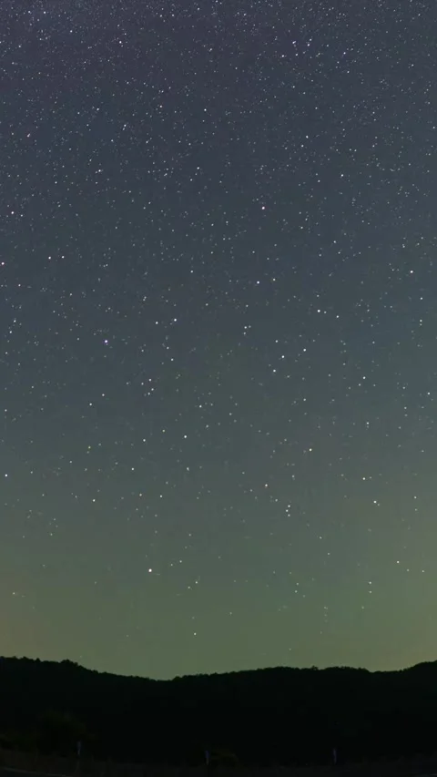 Vertical Desert Starry Night Sky Milky Way Galaxy Motion Timelapse Stock Footage 327672482