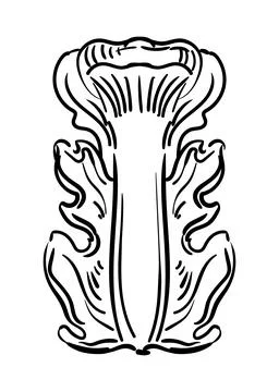 Vertical design element leaf monogram vector illustration Stock Illustration