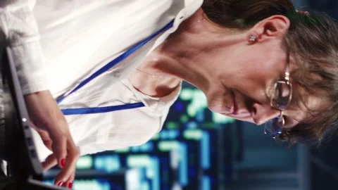 Vertical Developer doing regular server upgrades Stock Footage 247796834