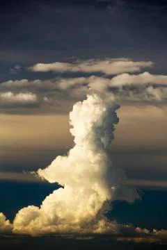 Vertical development in a cumulo nimbus cloud over Malawi, Africa. Stock Photos