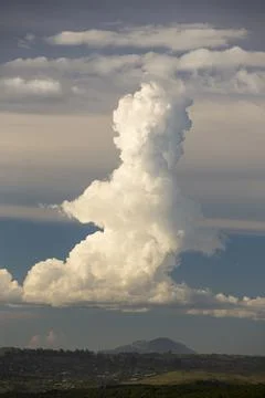 Vertical development in a cumulo nimbus cloud over Malawi, Africa. Stock Photos