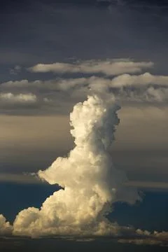 Vertical development in a cumulo nimbus cloud over Malawi, Africa. Stock Photos