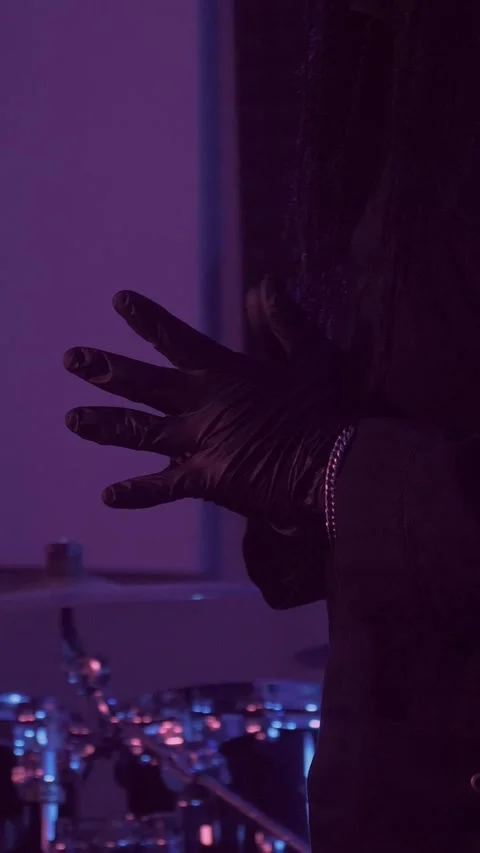 Vertical. Devil Monster Suffers, Dances, Gets Angry mystical man in a scary mask Stock Footage 302192224