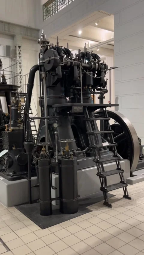 Vertical diesel engine with DC generator Stock Footage 278397879