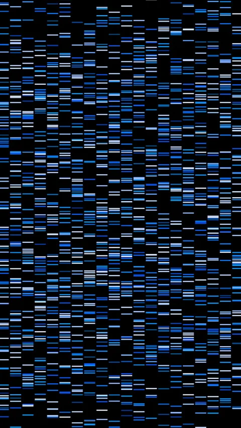 Vertical Digital DNA Analysis Grid Background for Biotech and Medical Stock Footage 336624776