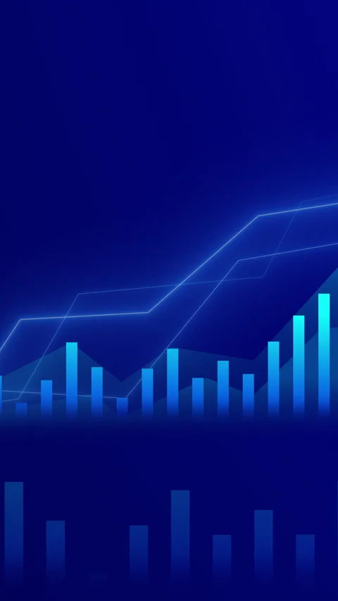 Vertical Digital Graph Showing a Rising Business Trend. Stock Footage 317301541